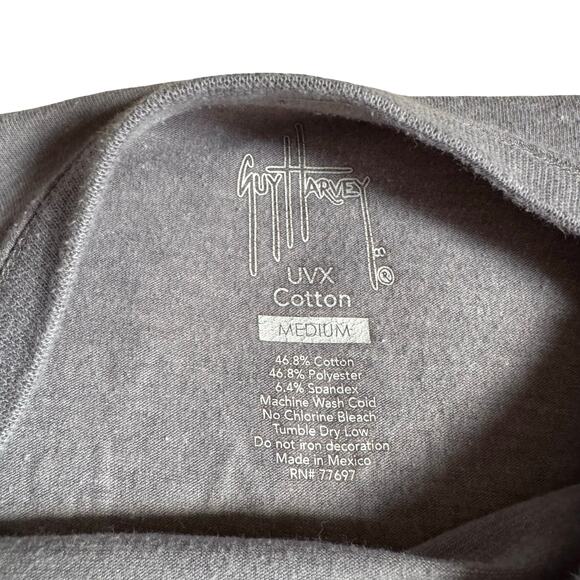 Guy Harvey Tuna Graphic Tee Medium UVX Cotton Gray Sport Fishing Shirt - Picture 3 of 6